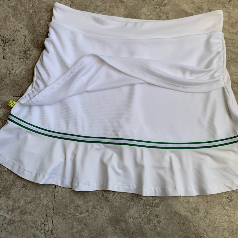 LOeuf Poche Tennis Skirt with Green Stripe Size Large - Picture 4 of 8